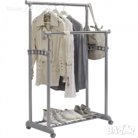 Топ модел! Подвижна двойна закачалка с етажерка