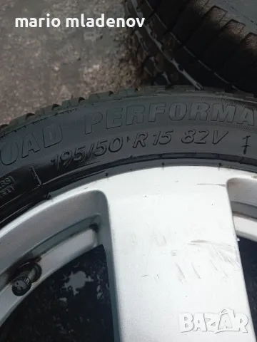 Лети джанти 4*108 с летни гуми 195/50/15, снимка 3 - Гуми и джанти - 48272226
