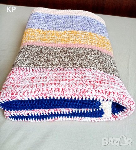 Ръчно плетено памучно одеяло, снимка 6 - Олекотени завивки и одеяла - 42078956