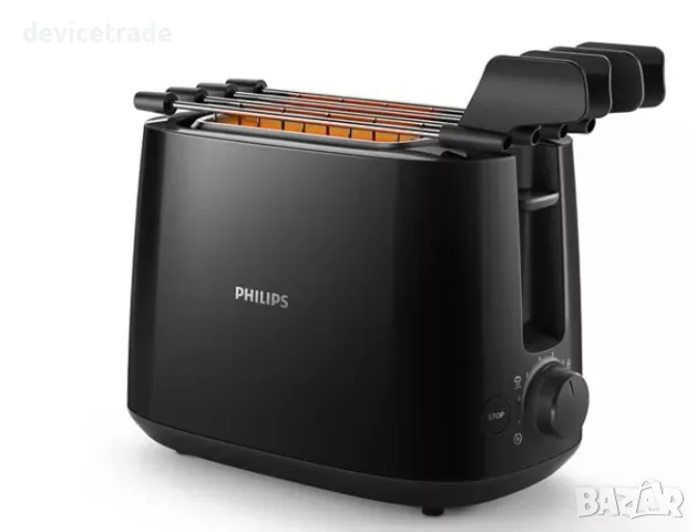 Тостер, Philips, Daily Collection HD2583/90, 650 W, черен