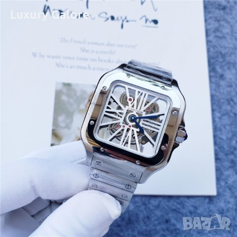 Мъжки часовник Cartier Santos de Cartier Skeleton с кварцов механизъм, снимка 3 - Мъжки - 39336290