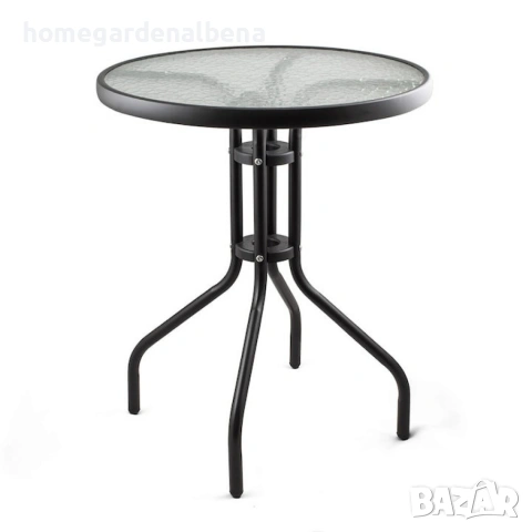 Маса Muhler 60xH74cm с стъклен плот, снимка 3 - Маси - 54076899