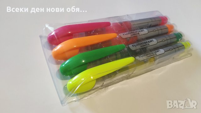 Флуоресцентни маркери - 4 броя в комплект