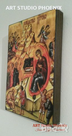 Икона Рождество Христово icona Rojdestvo Hristovo, снимка 3 - Икони - 12736373