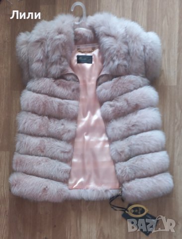 Дамски елек от естествена кожа и косъм, снимка 2 - Елеци - 42200228