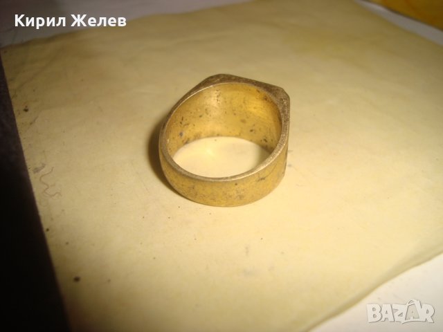 СТАР ПОЗЛАТЕН БРОНЗОВ ПРЪСТЕН ОРНАМЕНТИРАН РЪЧНО МАЙСТОРСКА АРТ ДЕКО СТИЛ ИЗРАБОТКА МАСИВЕН 7226, снимка 3 - Антикварни и старинни предмети - 33962721