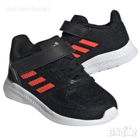 НАМАЛЕНИЕ!!!Бебешки спортни обувки ADIDAS RUNFALCON Черно с червени ленти, снимка 6 - Детски маратонки - 35315661