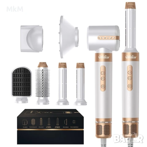 Сешоар Ukliss Airstyler , комплект Styler 7-в-1, високоскоростен безчетков мотор, снимка 1