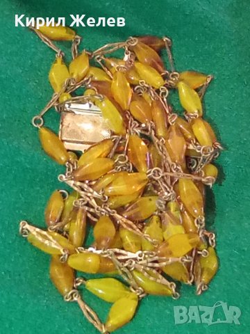 СТАРИННА АРТ ДЕКО ОГЪРЛИЦА от МУРАНО и БРОНЗ ЦВЕТНО ВЕНЕЦИАНСКО СТЪКЛО РЕТРО АРТ БИЖУ РЯДКО 24328, снимка 18 - Антикварни и старинни предмети - 33957553