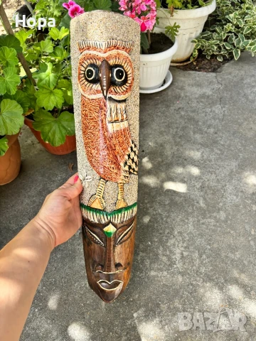 Маска за стена от дърво 50см., снимка 2 - Пана - 50581029