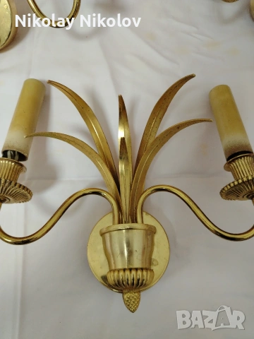 месингови аплици от 1950, снимка 6 - Лампи за стена - 53144811