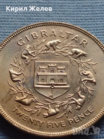 Монета 25 пенса 1977г. Гибралтар 25г. От коронацията на кралица Елизабет втора 40435, снимка 2 - Нумизматика и бонистика - 42711310