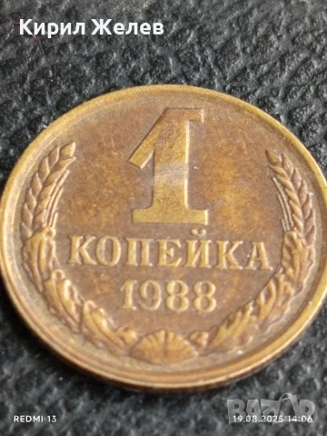 Монета 1 копейка 1988г. СССР рядка за КОЛЕКЦИЯ ДЕКОРАЦИЯ 39779, снимка 3 - Нумизматика и бонистика - 51416849