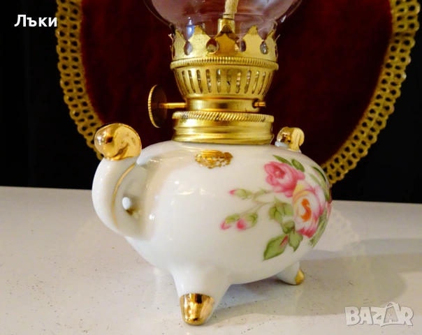 Порцеланова газена лампа Onno Behrends Tee., снимка 2 - Антикварни и старинни предмети - 54082193