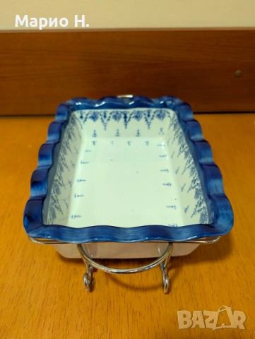 Тава за печене и готвене във фурна и микровълнова + стойка, чисто нова