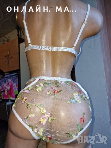 Комплект с бродерия лале  с отворено дъно / L42-44, снимка 10 - Корсети, бюстиета, топове - 34112608
