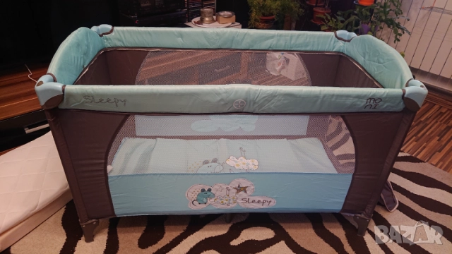 Бебешко легло кошара Мони с матрак,завивка,възглавница,комплект за преобличане