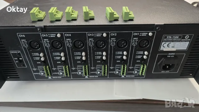 Monacor STA-1506 - 6 канално крайно стъпало, снимка 2 - Ресийвъри, усилватели, смесителни пултове - 49851663