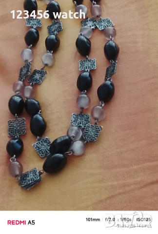 Старо красиво колие от естествен камък, снимка 3 - Антикварни и старинни предмети - 54040566