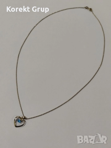 Златен синджир 14к с висулка сърце