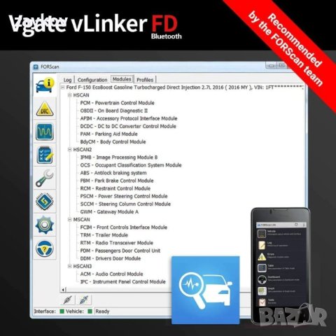 Vgate vLinker FD WiFi OBD2 диагностичен инструмент, снимка 2 - Аксесоари и консумативи - 42696062