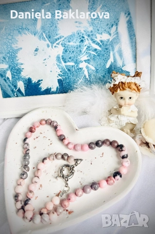 Колиета и гривни от естествени камъни, кристали, перли и стомана, снимка 5 - Колиета, медальони, синджири - 52033967