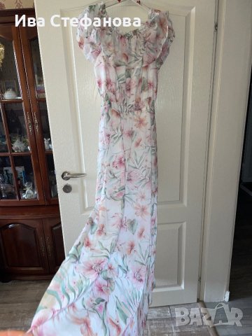 Разкошна нова  лятна елегантна дълга рокля фрорален нежен десен романтична нежна Mohito , снимка 4 - Рокли - 40518074