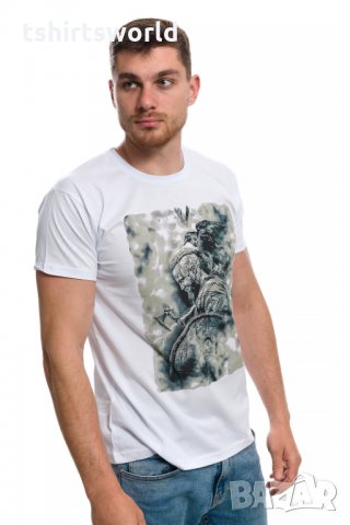 Нова мъжка бяла тениска с дигитален печат Рагнар Лодброк, сериала Викинги, снимка 5 - Тениски - 28166760
