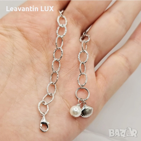 Родирана Сребърна гривна 'Морска нежност', снимка 3 - Гривни - 52871867