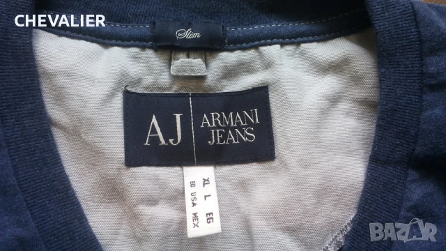 ARMANI JEANS Slim T-Shirt Original Размер M мъжка оригинална тениска 24-67, снимка 6 - Тениски - 50647969