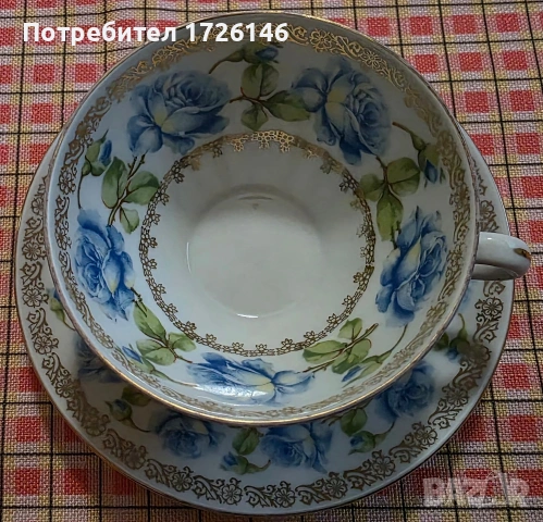 Сет 3 бр. и чинийки 4бр. от фин костен порцелан с позлата на MZ Altrohlau CMR Чехословакия , снимка 5 - Сервизи - 54038563