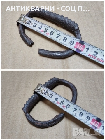 Старинна Кована Ръчна Роначка За Царевица, Стара Примитивна Роначка За Царевица. , снимка 5 - Антикварни и старинни предмети - 52393850
