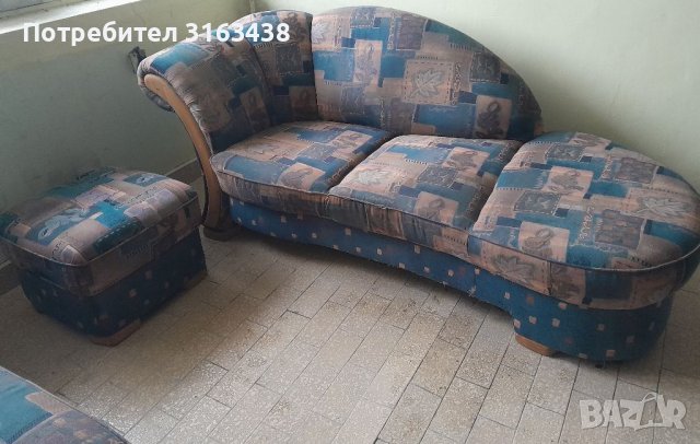 Холна гарнитура 3ка + 2ка + табуретка, снимка 7 - Дивани и мека мебел - 37963346