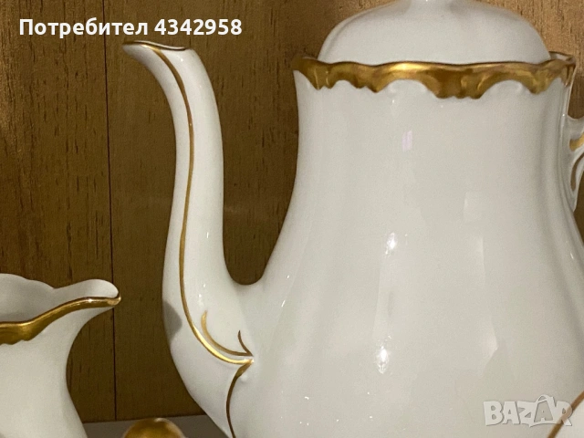 Винтажен порцеланов сервиз Triptis VEB, Германия (1949–1960 г.) – комплект за 6 души., снимка 4 - Антикварни и старинни предмети - 54127806