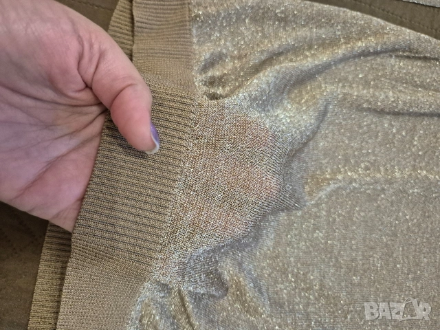 Златиста блуза Mango Манго размер М, снимка 6 - Блузи с дълъг ръкав и пуловери - 54089777