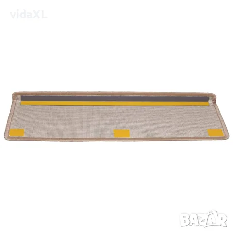 vidaXL Изтривалки за стълби 15 бр. 65x21x4 см светлокафяви с правоъгълен кант, снимка 5 - Изтривалки - 56145998