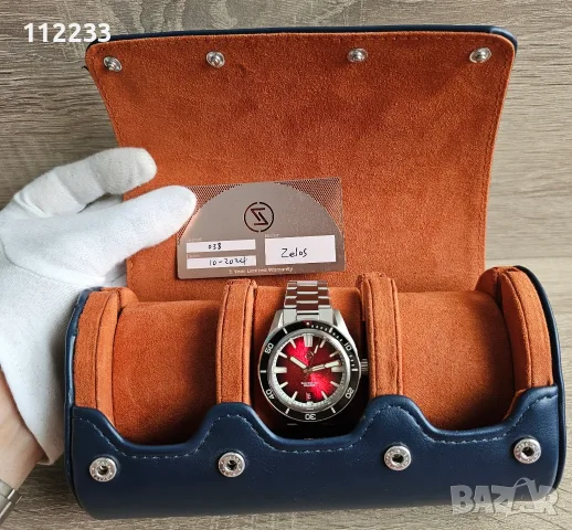 Zelos Swordfish 40mm SS 'Crimson Red', снимка 3 - Мъжки - 55742347