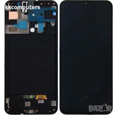 LCD Дисплей С РАМКА за Samsung SM-A505F Galaxy A50 / GH82-19204A / GH82-19713A / Черен / Оригинал Se