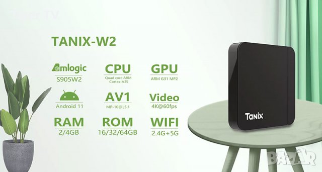 Android TV Box Tanix W2, Android 11, Dual WIFI, Bluetooth, AV1 Гаранция 1 г, снимка 12 - Плейъри, домашно кино, прожектори - 33253126
