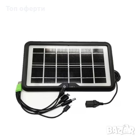 Преносим соларен панел CcLamp CL-638WP 6V 3.8W, с 5 накрайника за телефони