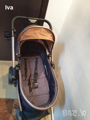 Комбинирана бебешка количка 3 в 1 Carra Tesoro Деним, снимка 4 - Детски колички - 44793271