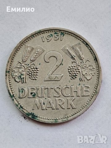 GERMANY 🇩🇪 2 D MARK 1951 AUNC