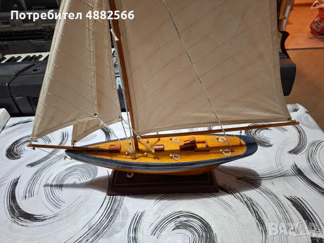 Дървена декоративта яхта, снимка 3 - Декорация за дома - 55795813