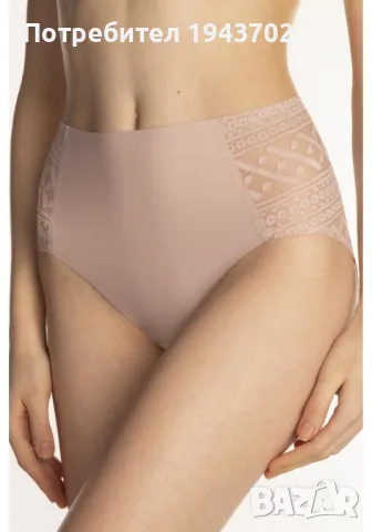 Дамски бикини с висока талия 5005 в бежов цвят, снимка 1