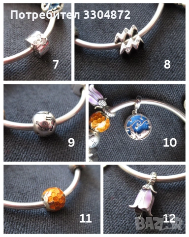 Талисмани за гривна тип Пандора, снимка 3 - Други - 53142923