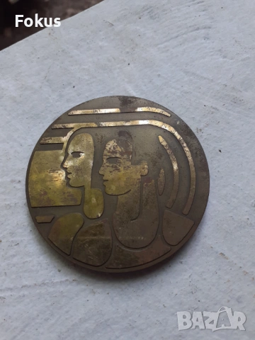 Стар бронзов плакет За високи спортни постижения, снимка 3 - Антикварни и старинни предмети - 53306817