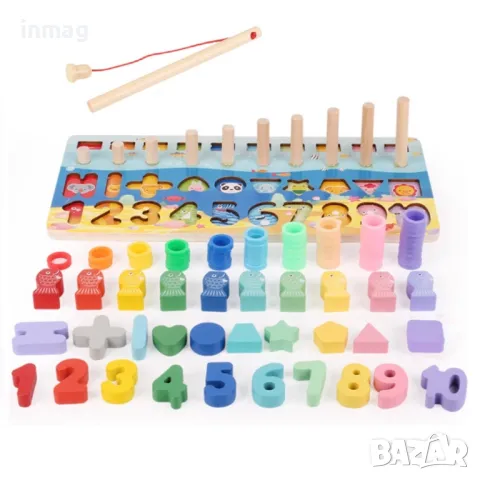 Дървен образователен център 3 в 1 - 1101450099, снимка 1