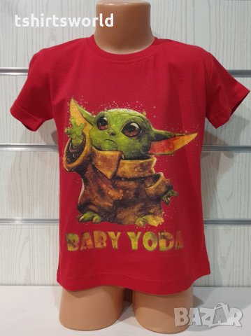 Нова детска тениска с дигитален печат Бейби Йода, Star Wars (Междузведни войни)