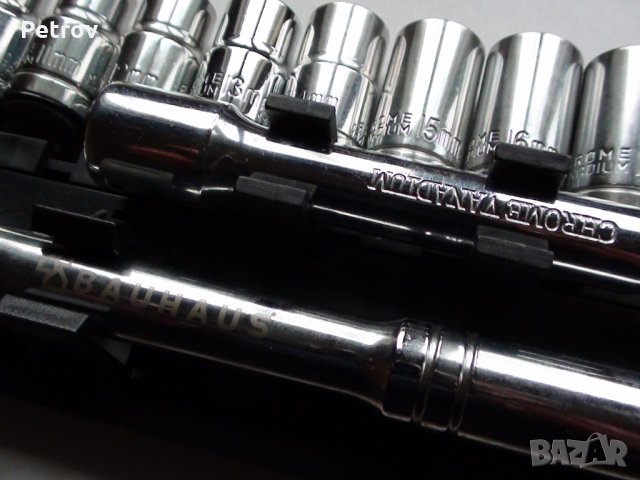 BAUHAUS - 1/2" Качественна Гедория от BAUHAUS DEUTSCHLAND !!! Вложки 10 - 19 mm !!! ЧИСТО НОВА !!!, снимка 3 - Гедорета - 31645482