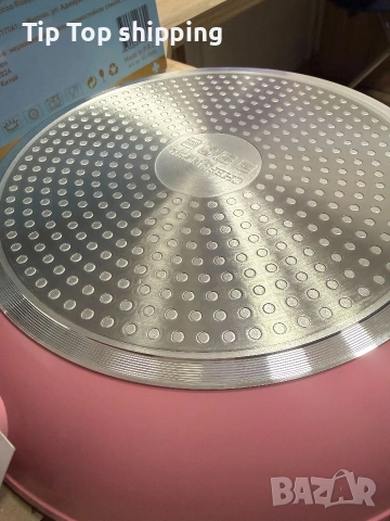 Комплект тигани Cheffinger розово с мраморно покритие – 3 части за всяка кухня - розов цвят, снимка 3 - Съдове за готвене - 53256184